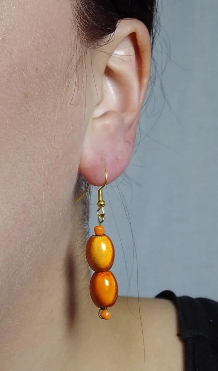 Boucles D'oreilles Orange Glow 🍊 (pièce unique) — photo 2