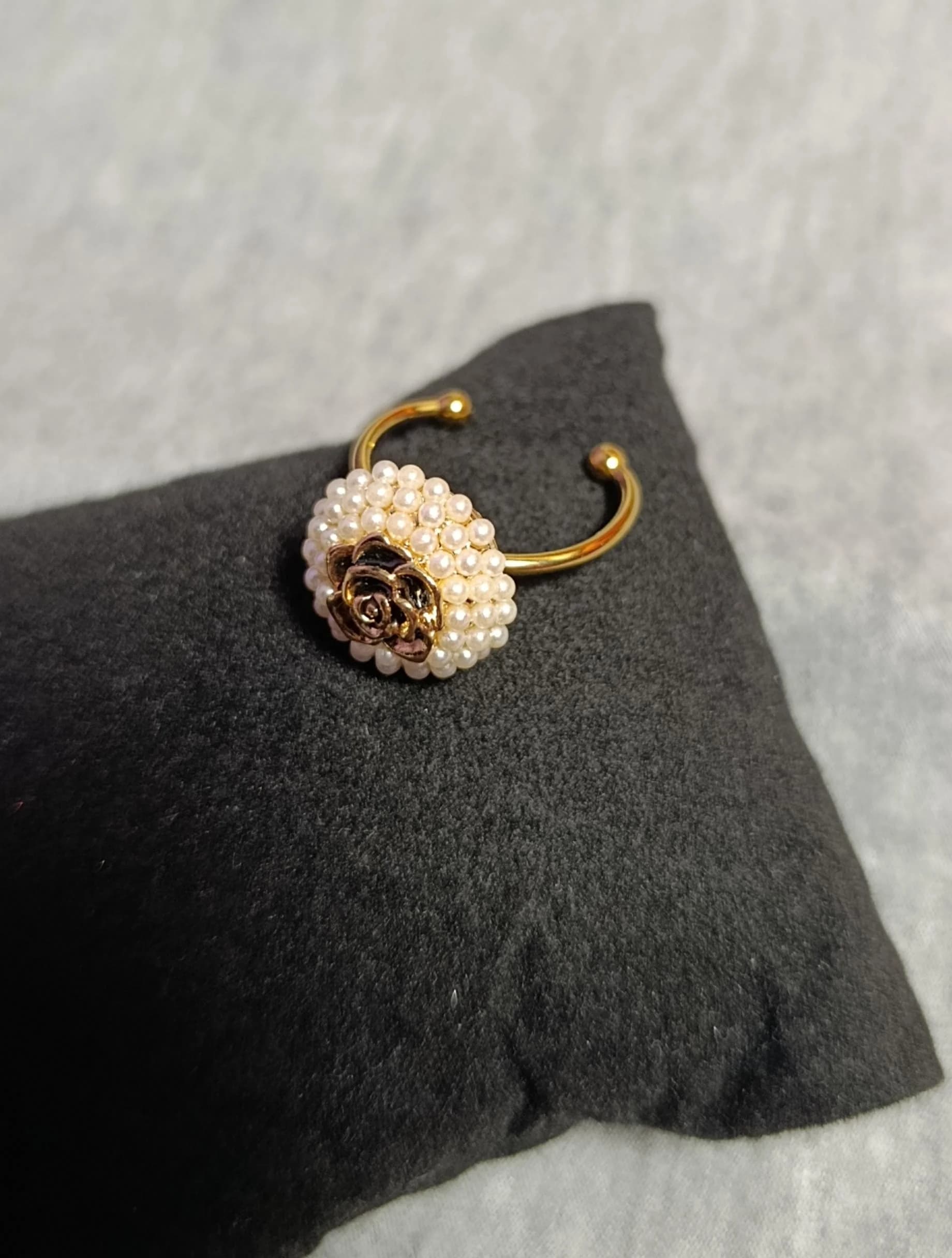 Bague Fleur Noire Vintage 🌹 (pièce unique)