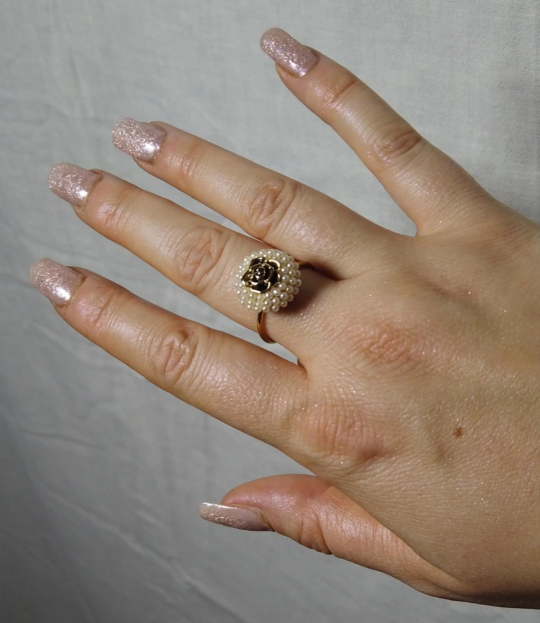 Bague Fleur Noire Vintage 🌹 (pièce unique) — photo 3
