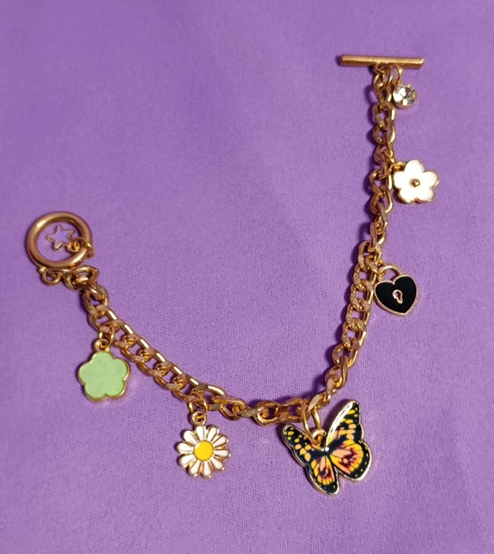 Bracelet Golden Garden Charms 🌸 ( pièce unique)